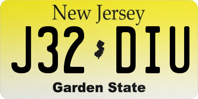 NJ license plate J32DIU