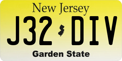 NJ license plate J32DIV