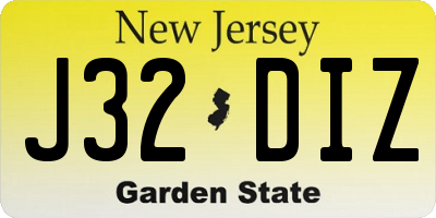 NJ license plate J32DIZ