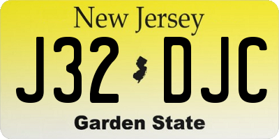 NJ license plate J32DJC