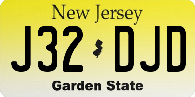 NJ license plate J32DJD