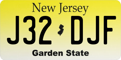 NJ license plate J32DJF