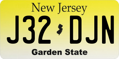 NJ license plate J32DJN