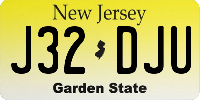 NJ license plate J32DJU