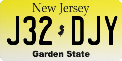 NJ license plate J32DJY