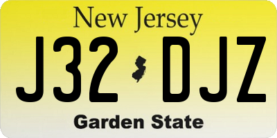NJ license plate J32DJZ