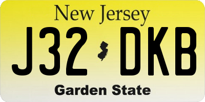 NJ license plate J32DKB