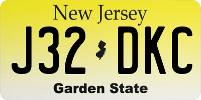 NJ license plate J32DKC