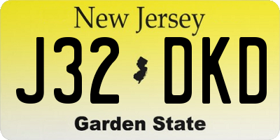 NJ license plate J32DKD