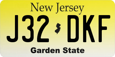 NJ license plate J32DKF