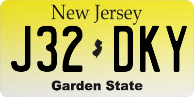 NJ license plate J32DKY