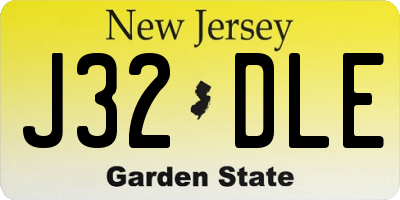 NJ license plate J32DLE