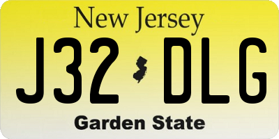 NJ license plate J32DLG