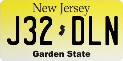 NJ license plate J32DLN