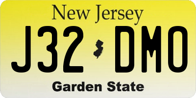 NJ license plate J32DMO