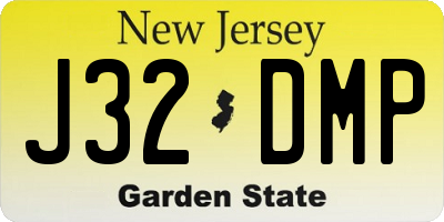 NJ license plate J32DMP
