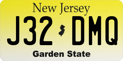NJ license plate J32DMQ