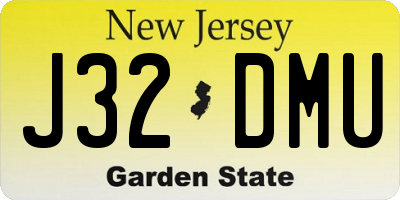 NJ license plate J32DMU
