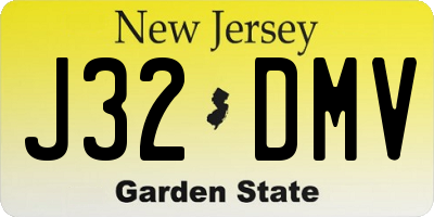 NJ license plate J32DMV