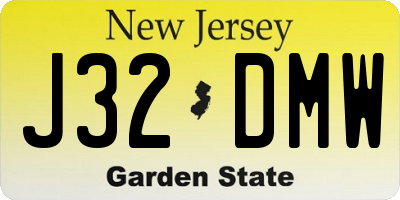 NJ license plate J32DMW