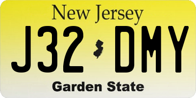 NJ license plate J32DMY