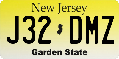 NJ license plate J32DMZ
