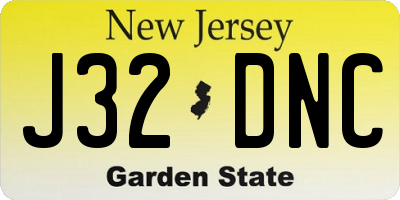 NJ license plate J32DNC