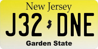 NJ license plate J32DNE