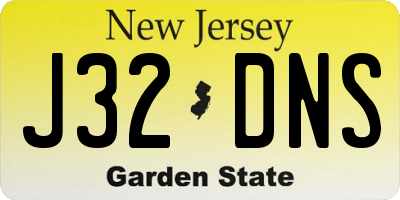 NJ license plate J32DNS