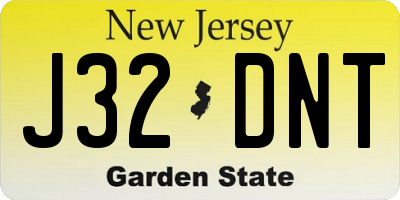 NJ license plate J32DNT