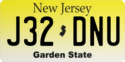NJ license plate J32DNU