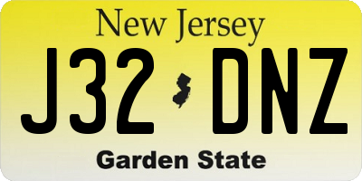NJ license plate J32DNZ