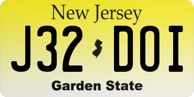 NJ license plate J32DOI
