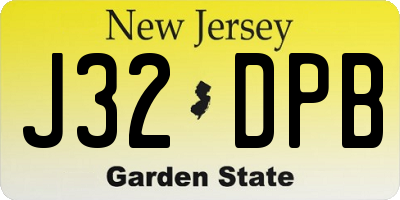 NJ license plate J32DPB