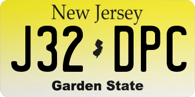 NJ license plate J32DPC