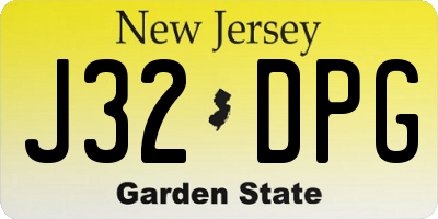 NJ license plate J32DPG