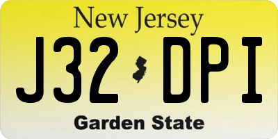 NJ license plate J32DPI