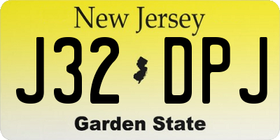 NJ license plate J32DPJ