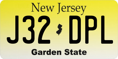NJ license plate J32DPL