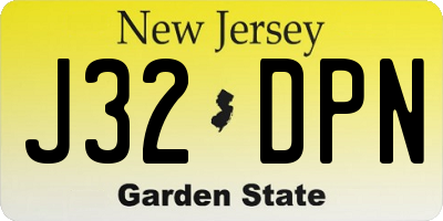 NJ license plate J32DPN