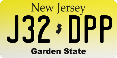 NJ license plate J32DPP