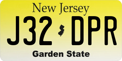 NJ license plate J32DPR