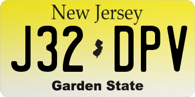 NJ license plate J32DPV