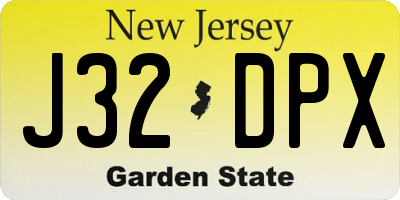 NJ license plate J32DPX