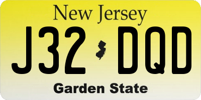 NJ license plate J32DQD