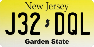 NJ license plate J32DQL