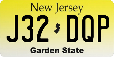 NJ license plate J32DQP