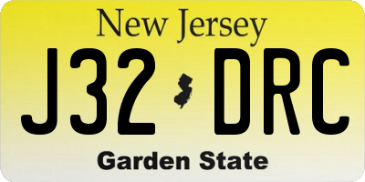 NJ license plate J32DRC