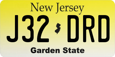 NJ license plate J32DRD