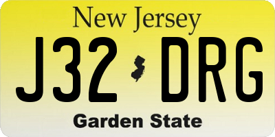 NJ license plate J32DRG